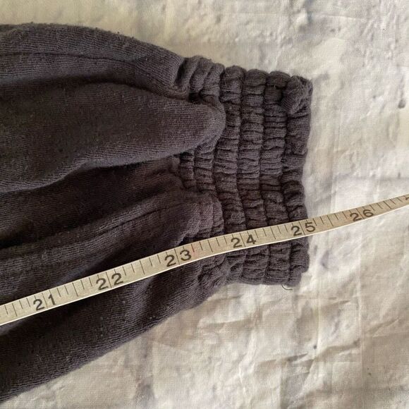 Aerie women S 100% cotton popcorn textured pull on joggers w/drawstring grey - Picture 10 of 10